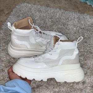 White platform boots